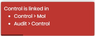Message listing the links that block control deletion