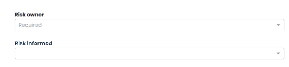 The Risk informed field on the risk details page, below the Risk owner field